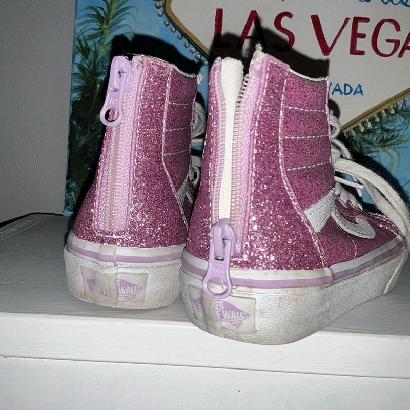 Vans High Zip Filmore Pink Glitter High Top Sneakers Sz 12.5 Kids Girls Shoes