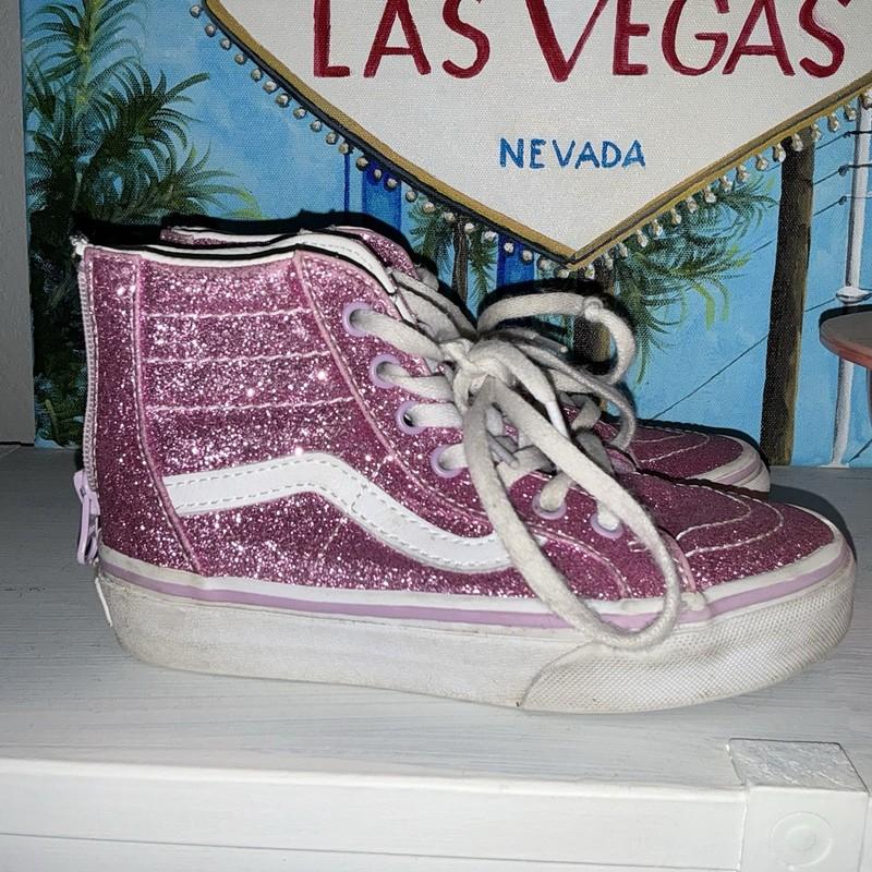 Vans High Zip Filmore Pink Glitter High Top Sneakers Sz 12.5 Kids Girls Shoes