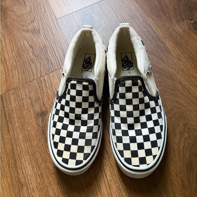 Vans Kids Classic Checkerboard Slip On Shoes Size 4