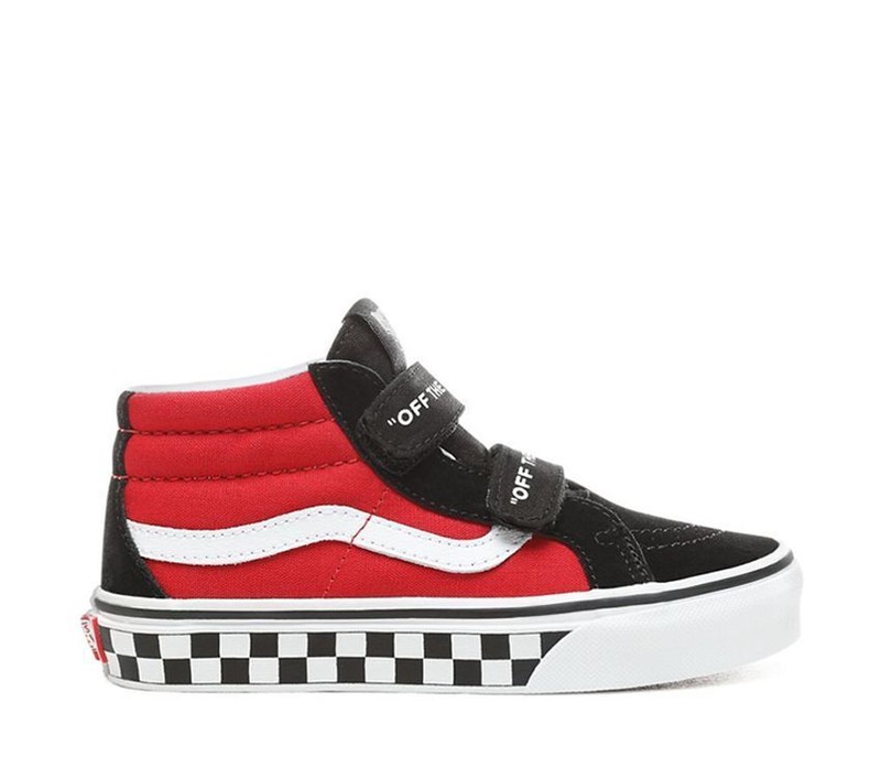 VANS KIDS STYLE SK8-MID REISSUE V YOUTH OLD SKOOL LOGO POP BLACK / RED SK8-HI Y