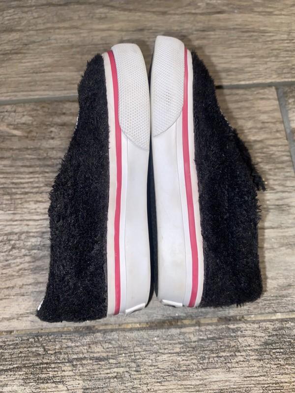 Vans Kids Toddler Baby Fuzzy Black Eye Shoes Size 4 Slip On