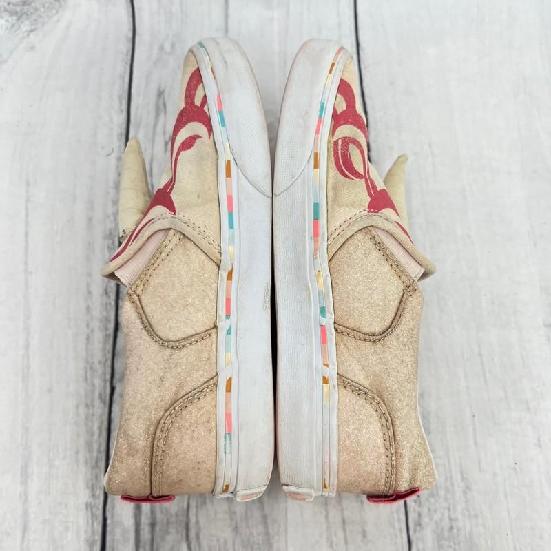 VANS Missy 2 Girls Pink Cream Unicorn Slip On Sneakers Shoes