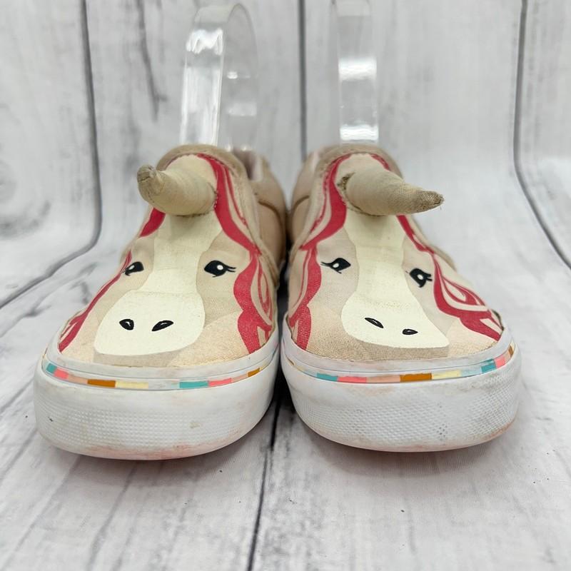 VANS Missy 2 Girls Pink Cream Unicorn Slip On Sneakers Shoes