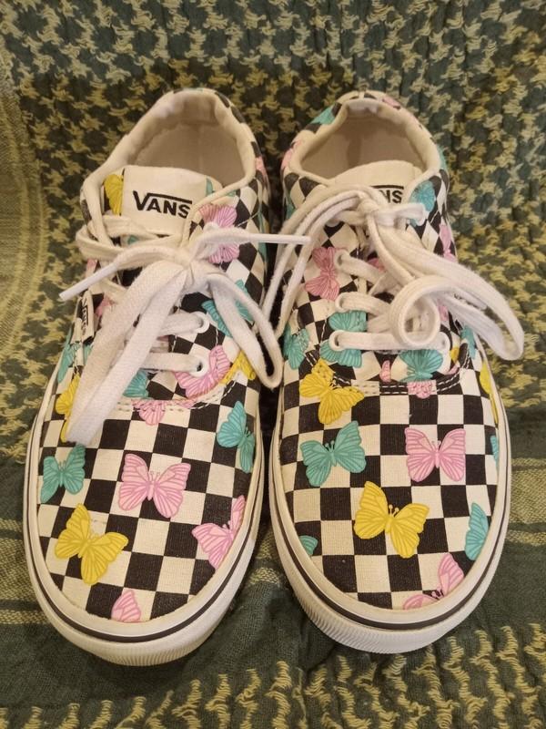 Vans Missy Size 3 Doheny Butterfly Checkerboard Multicolor Skate Shoes Sb9