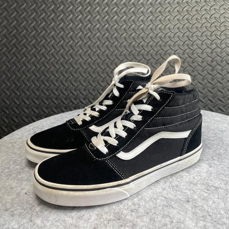 Vans Of The Sk8 Hi Black White Skater Sneakers Shoes Youth Size 7