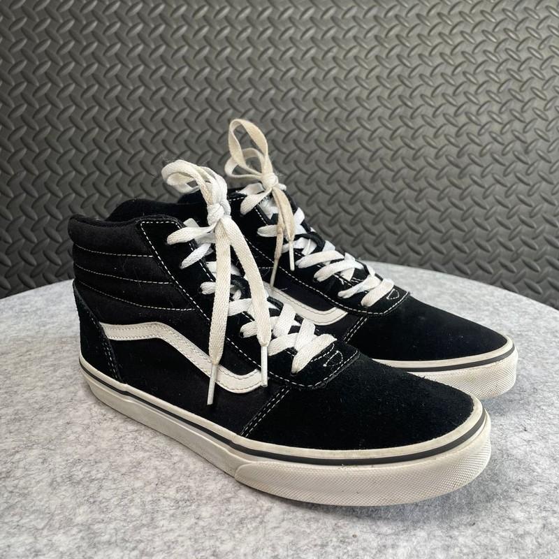 Vans Of The Sk8 Hi Black White Skater Sneakers Shoes Youth Size 7