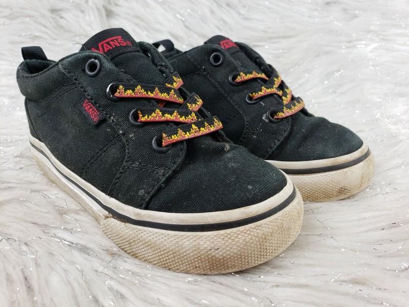 VANS Off The Wall 721454 Black Flames Sneakers Toddler Size 7 / 23.5