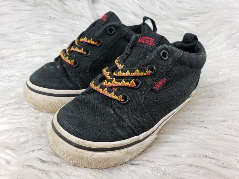 VANS Off The Wall 721454 Black Flames Sneakers Toddler Size 7 / 23.5