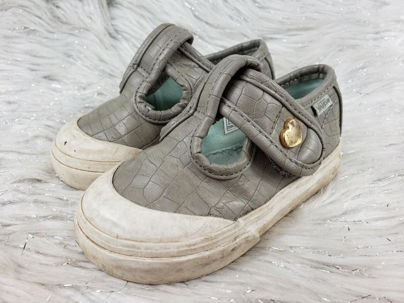 VANS Off The Wall Gray Faux Skin Sneakers Toddlers Size 6 / 22