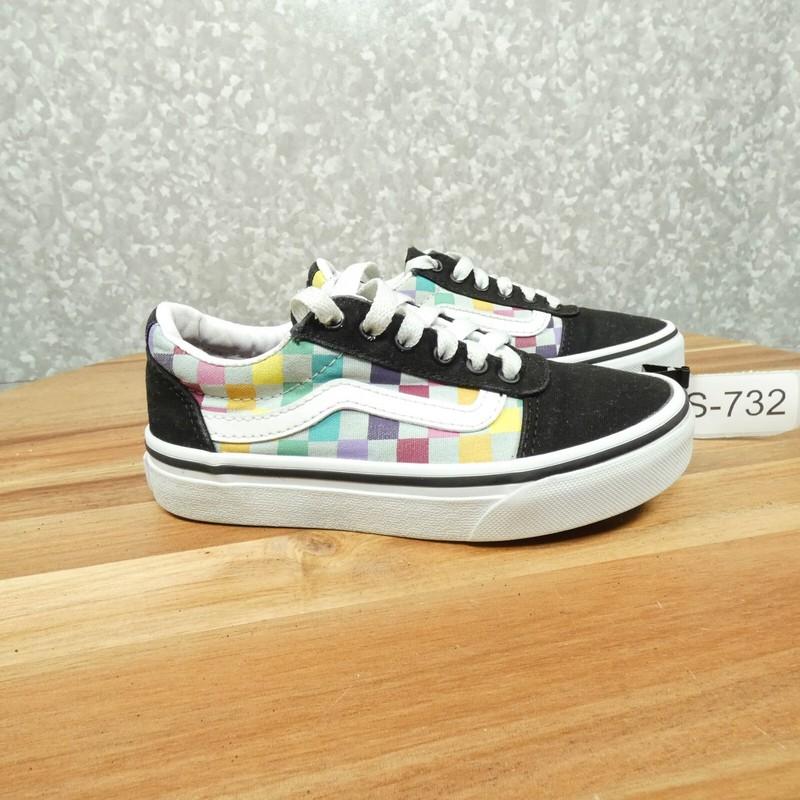 Vans Off The Wall Sneakers Missy 12 Black W Rainbow Check Skater Shoe Old Skool