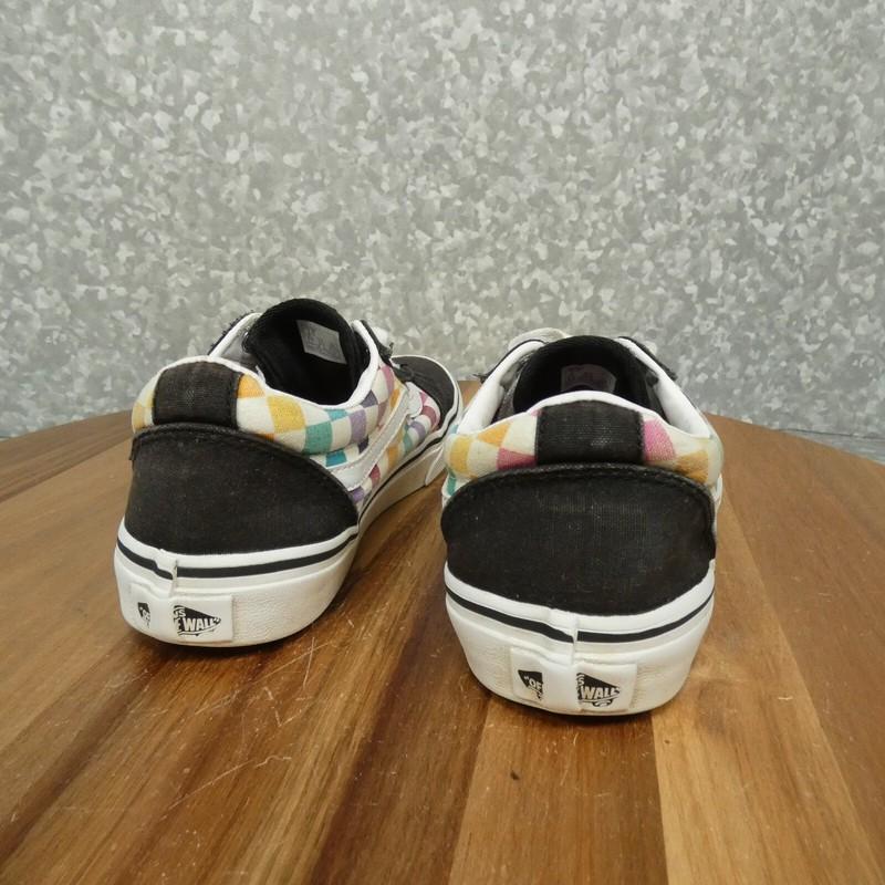 Vans Off The Wall Sneakers Missy 3.5 Black W Rainbow Check Skater Shoe Old Skool