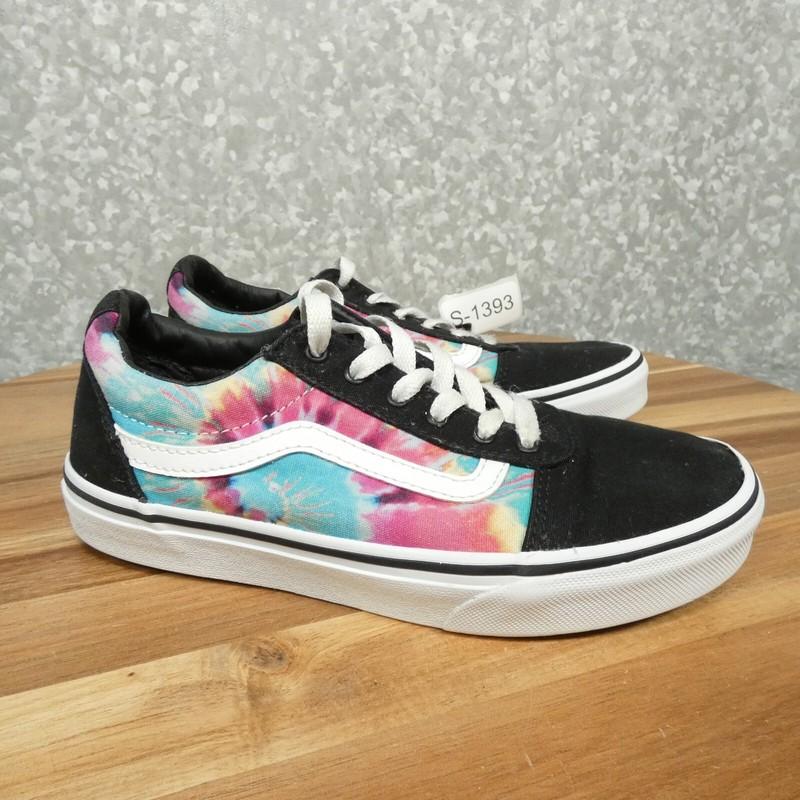 Vans Off The Wall Sneakers Missy 3.5 Black W Rainbow Check Skater Shoe Old Skool