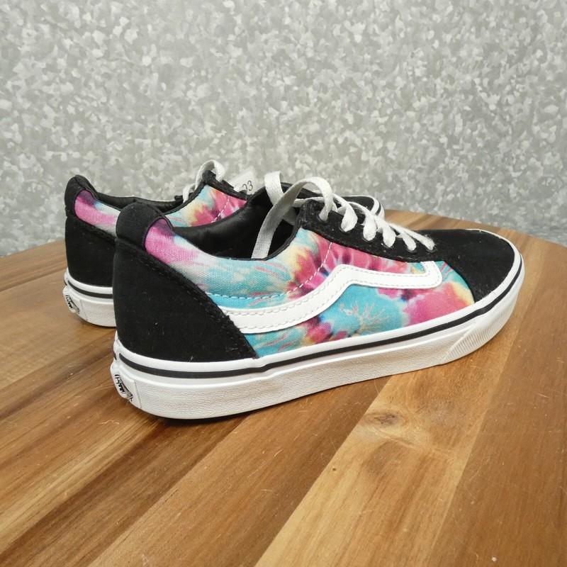 Vans Off The Wall Sneakers Missy 3.5 Black W Rainbow Check Skater Shoe Old Skool