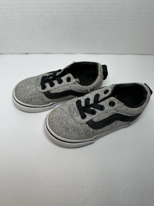 Vans Off The Wall Toddler Slip On Shoes Size 6 Toddler Gray Canvas