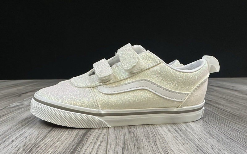 Vans Off The Wall Ward V Spring Glitter White VNOA4BTFCJ Kids Size 10 New