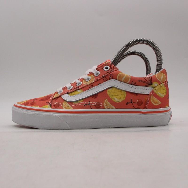 VANS Old Skool Fruit Youth 4.5 Women 6 Sneakers Skate Low Lace Up Peach Sneakers