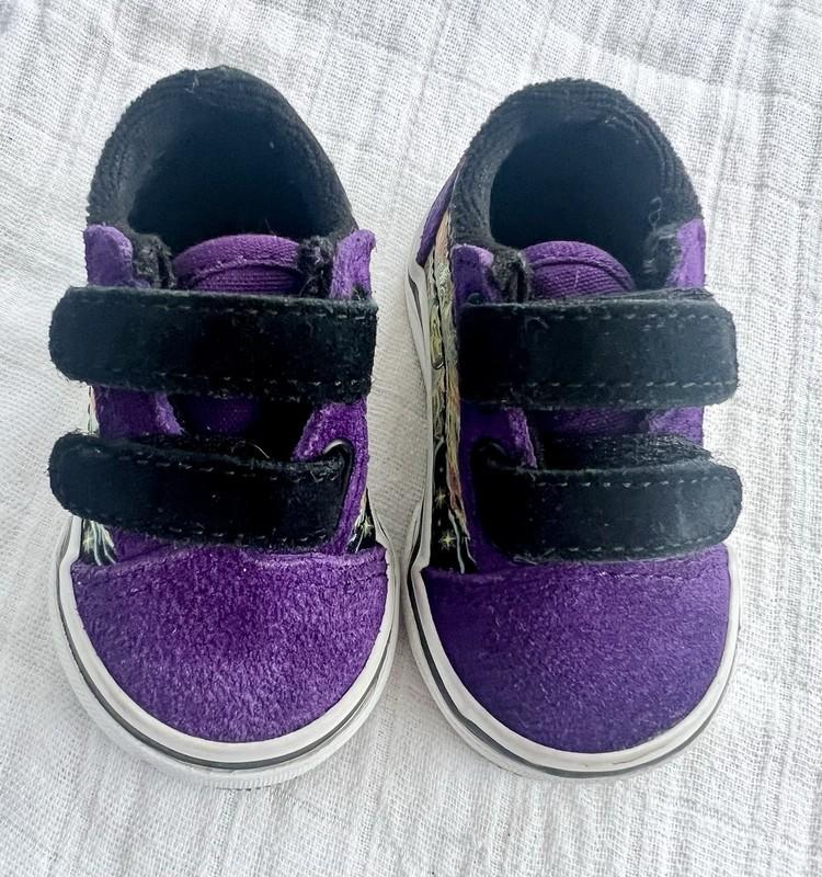 VANS Old Skool Glow Wizard Baby Toddler 2.5 Purple Black Glow In The Dark Goth