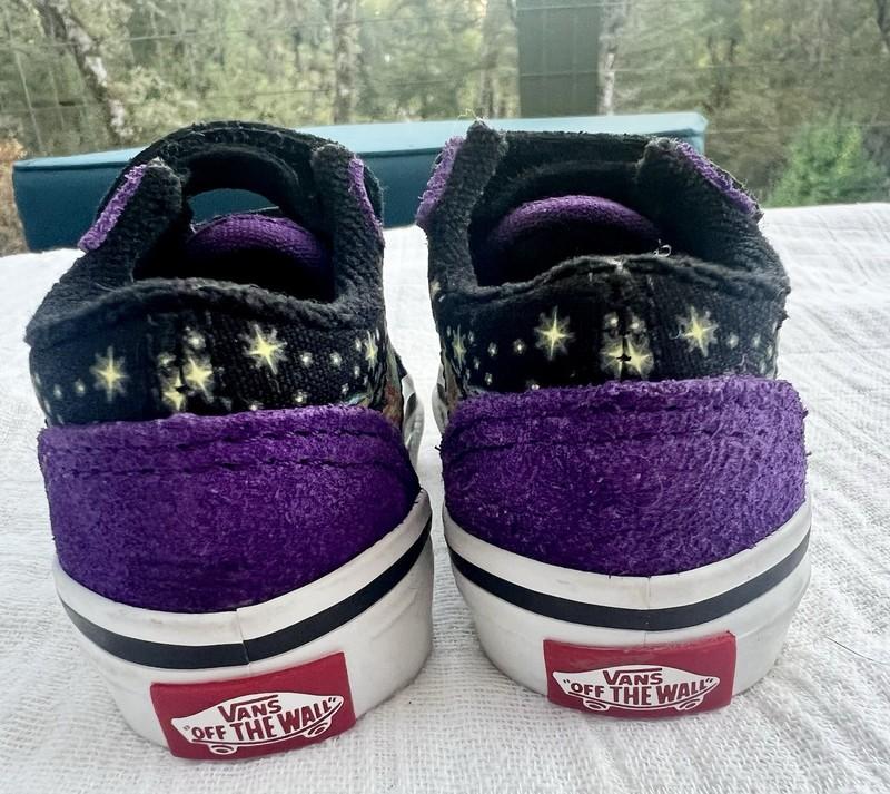 VANS Old Skool Glow Wizard Baby Toddler 2.5 Purple Black Glow In The Dark Goth