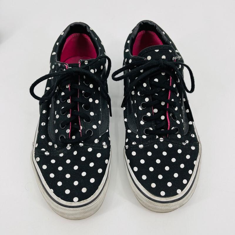 Vans Old Skool Polkadot Sneakers Shoes Black White Low Lace Up Girls 5