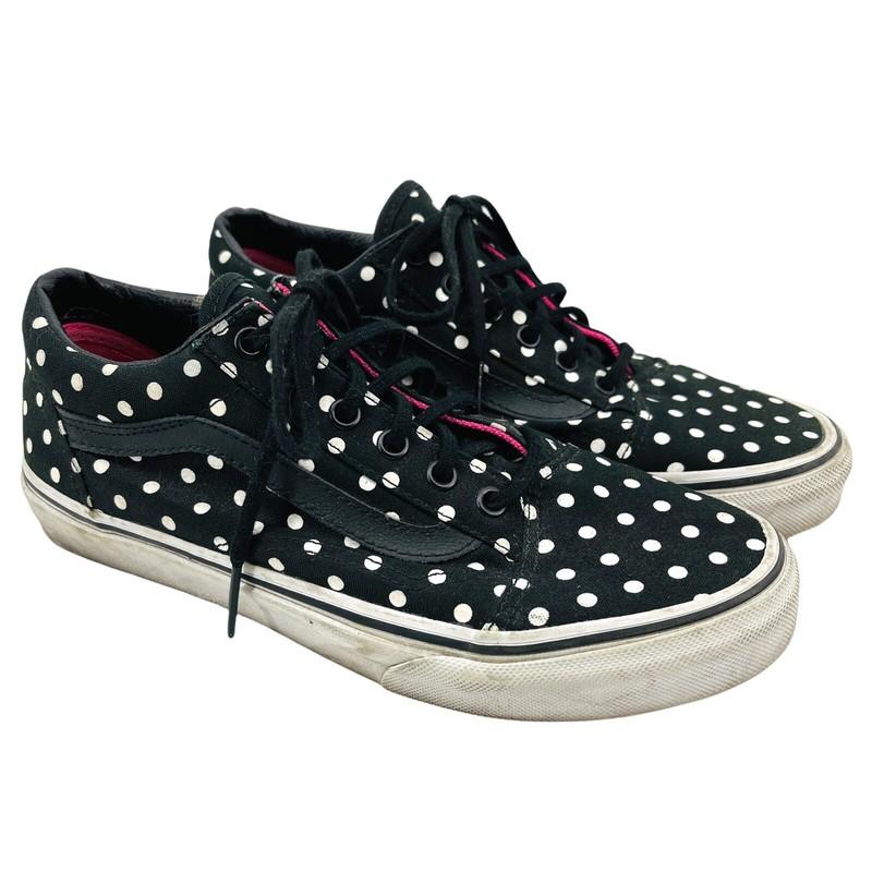 Vans Old Skool Polkadot Sneakers Shoes Black White Low Lace Up Girls 5