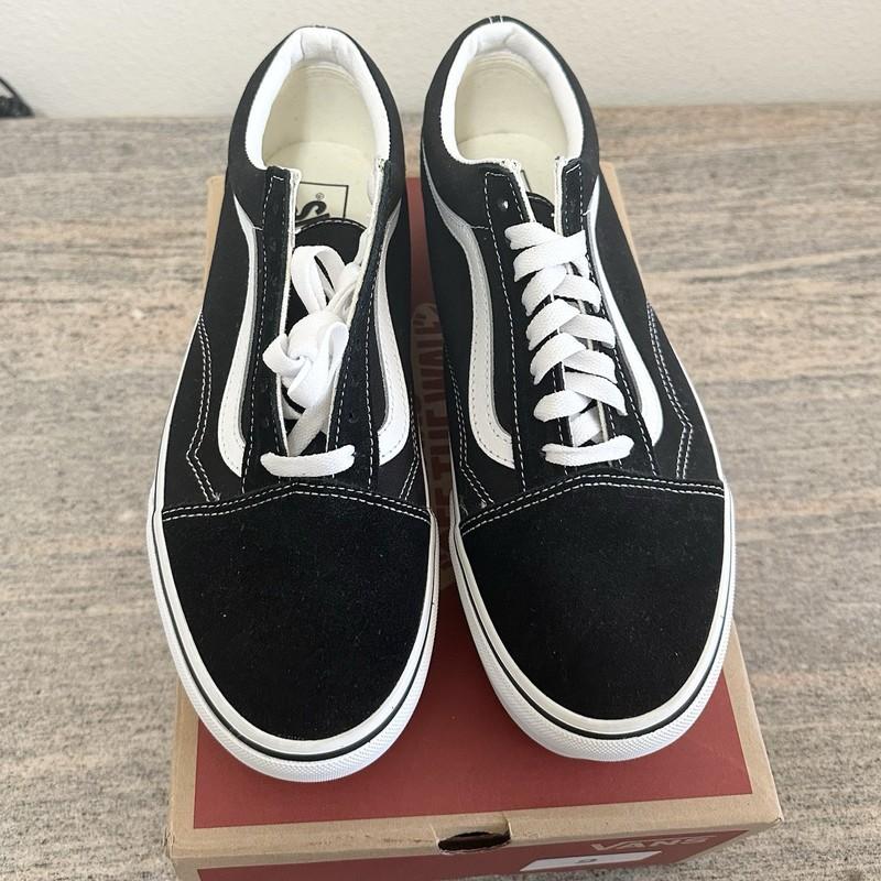 Vans OLD SKOOL Stackform Black Platform Suede Skateboard Women's 10.5 Men's 9