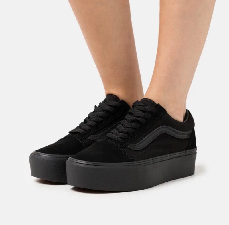 VANS Old Skool Stackform Sneaker Women's Size 6-10 VNOA7Q5MBKA Triple Balck 34mm