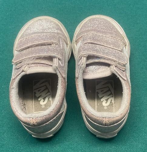 Vans Old Skool Todder Shoes Size 5 Color Pink With Glitter In Great Condition