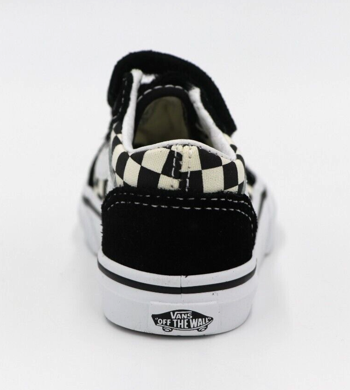 Vans Old Skool V (Primary Checherboard) Black/White Toddler Sizes