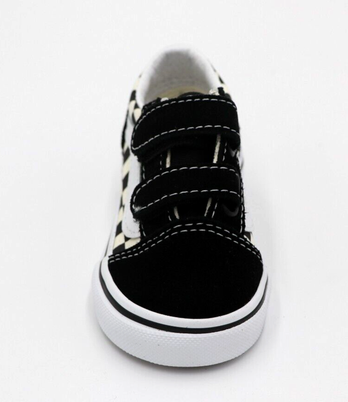 Vans Old Skool V (Primary Checherboard) Black/White Toddler Sizes