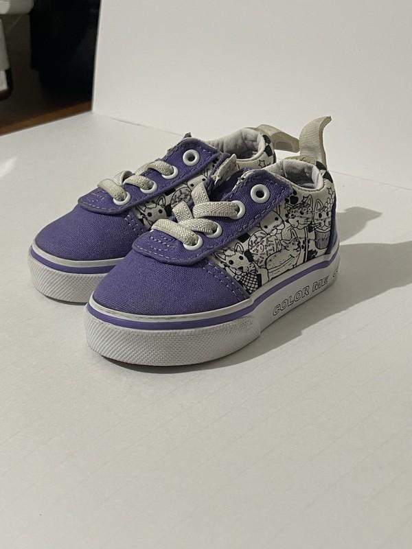 VANS Purple Color Me Baby Slip On Toddler Shoes Size 3 Girls Sneakers