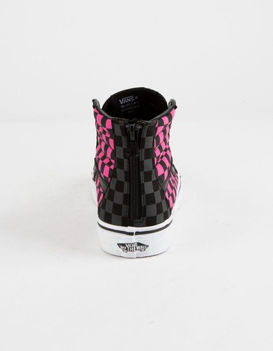 VANS Sk8-Hi Zip Checkerboard Carmine Rose Girls Shoes