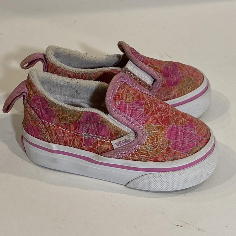 Vans Slip-Ons Sneakers Rose Camo Pink Floral Size 4 Toddler