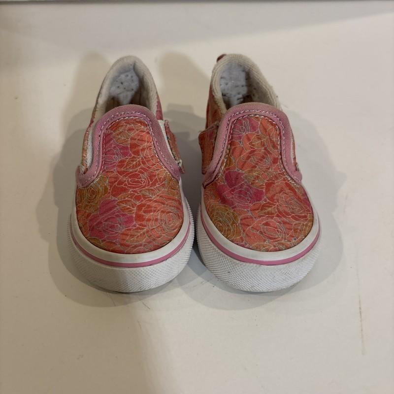 Vans Slip-Ons Sneakers Rose Camo Pink Floral Size 4 Toddler