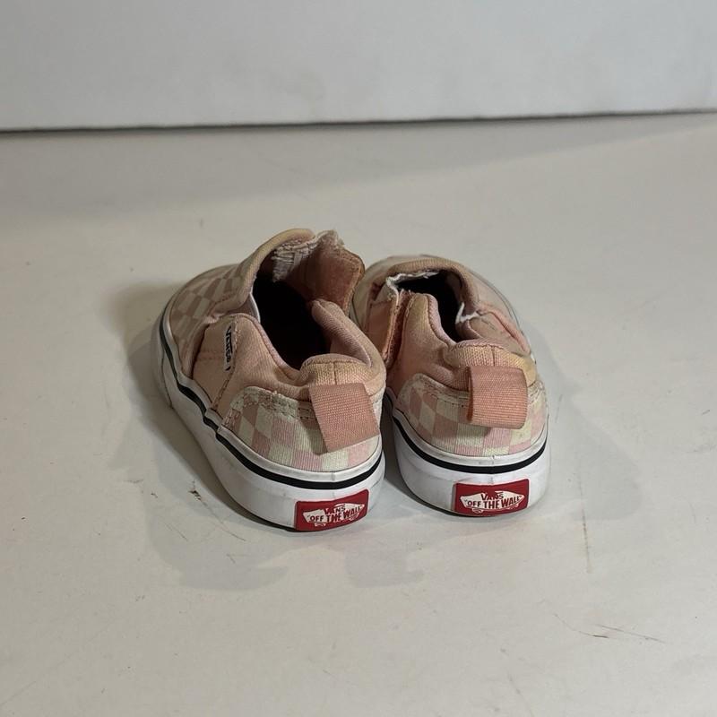VANS Toddler Girls' Pink Checkered Floral Slip-On Shoes Size 5