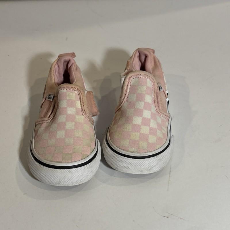 VANS Toddler Girls' Pink Checkered Floral Slip-On Shoes Size 5