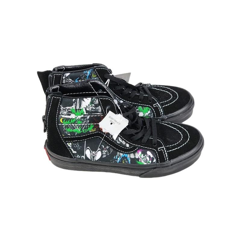 Vans X Disney Villain Sk8-Hi Zip Shoes Size 1.5 Kids New Black Skateboarding