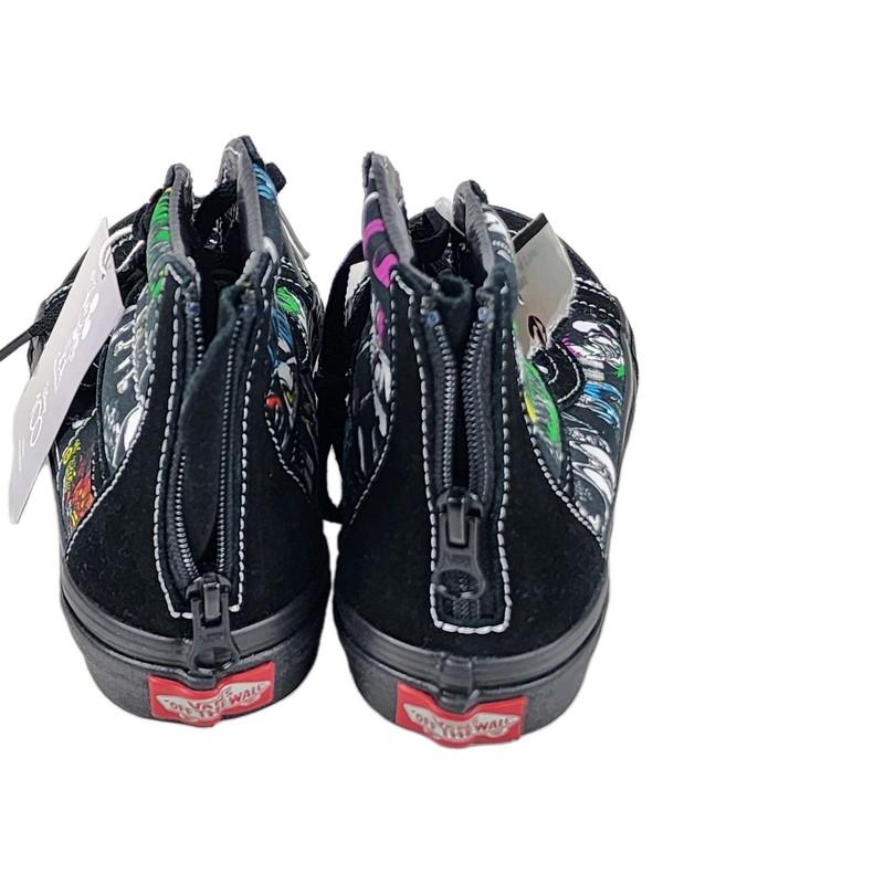 Vans X Disney Villain Sk8-Hi Zip Shoes Size 1.5 Kids New Black Skateboarding