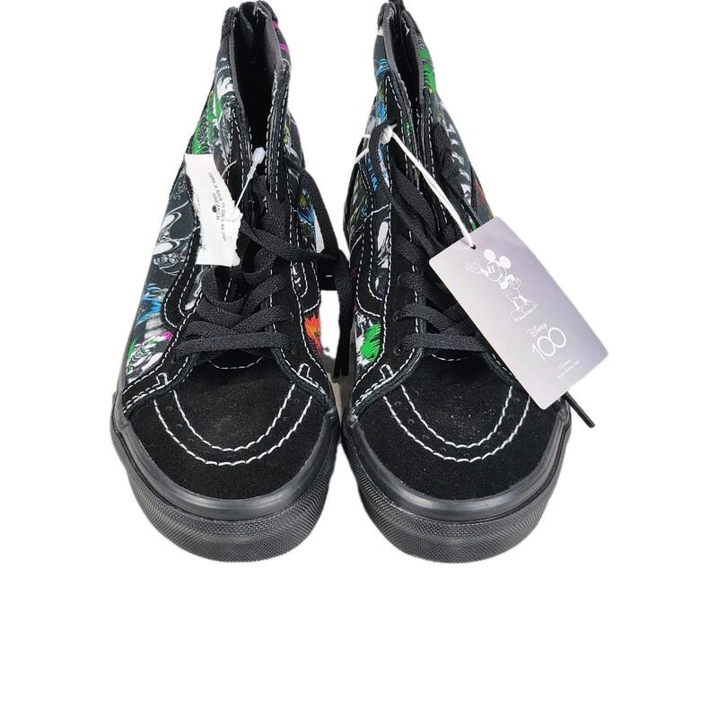 Vans X Disney Villain Sk8-Hi Zip Shoes Size 1.5 Kids New Black Skateboarding