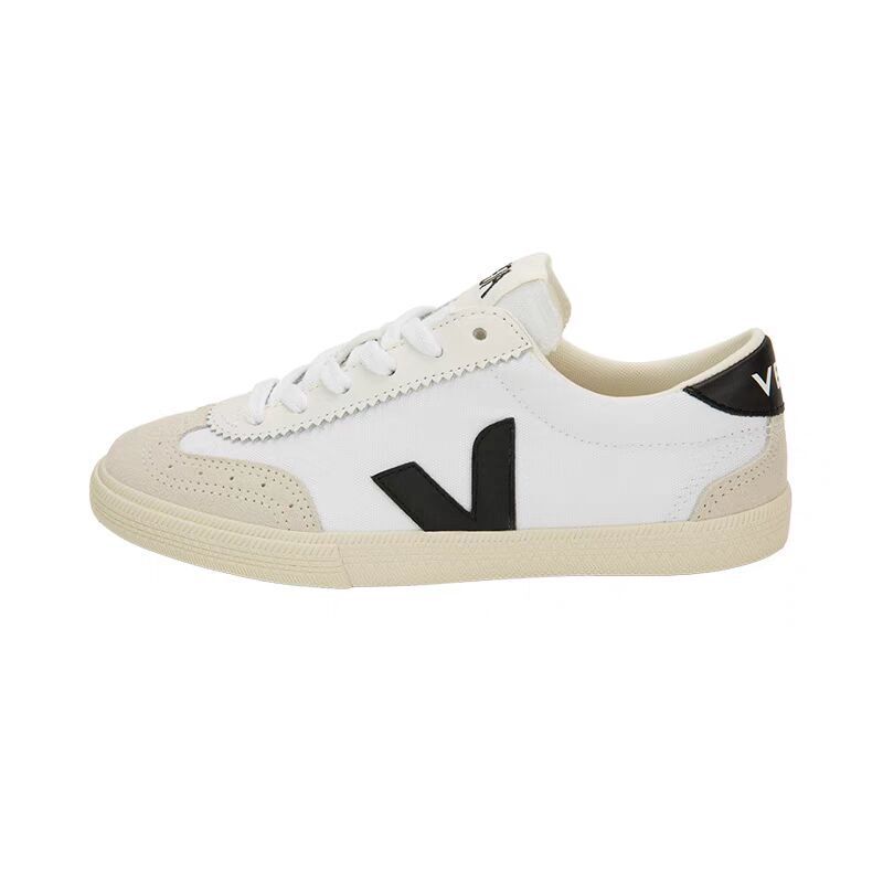 VEJA25 Unisex Suede Cowhide Classic Letter V Casual Canvas Sneaker Shoes