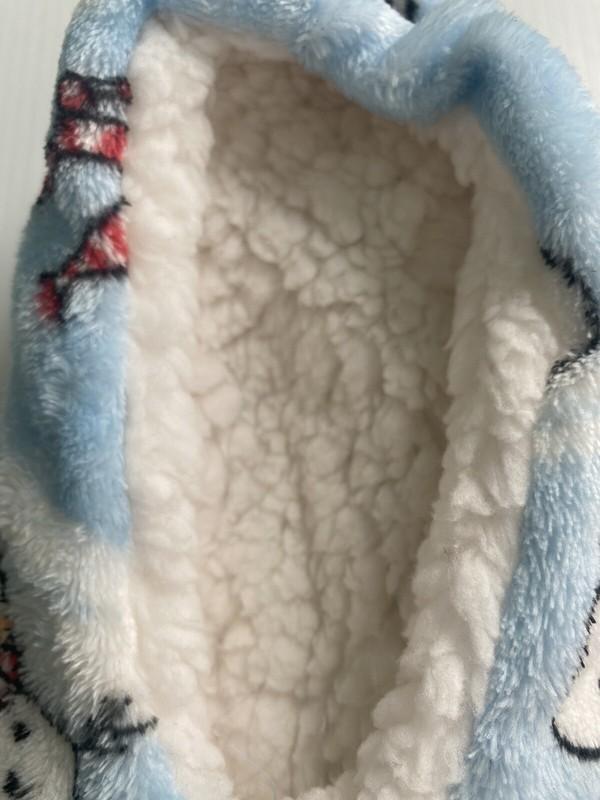 Velvety Fleece Snowman Slippers W/Grippers - Fashion By Mirabeau