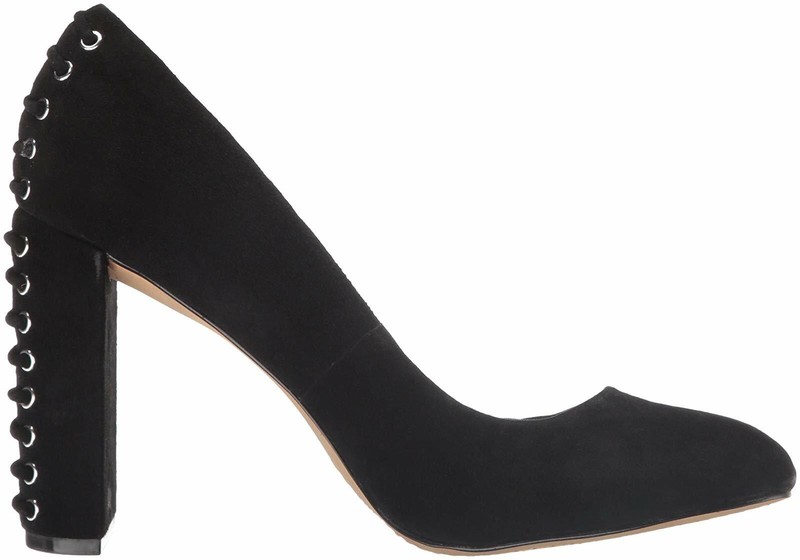 Vince Camuto Dallan Black Black Stone Taupe Suede Women's Heels Slip On Shoes