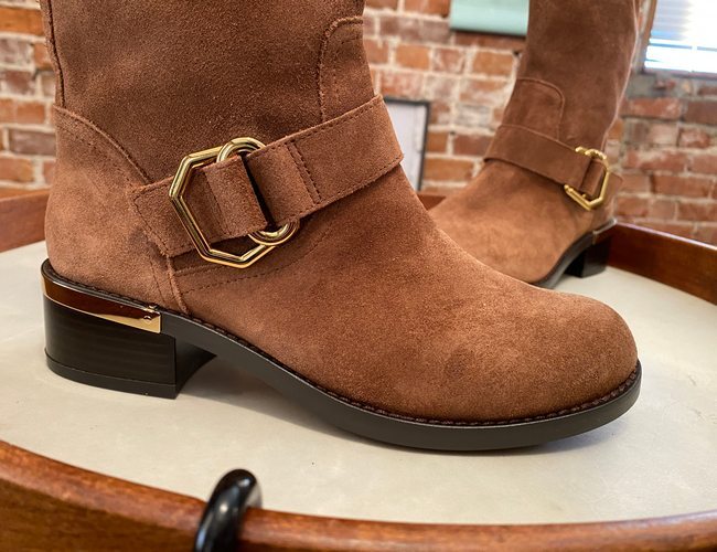 Vince Camuto Tostada Brown Suede Mid Calf Boots Wadelyn New
