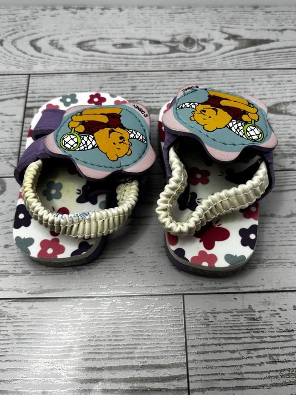 Vintage Disney Winnie The Pooh Shoes Foam Sandals Size 1 Purple Baby Slip Ons