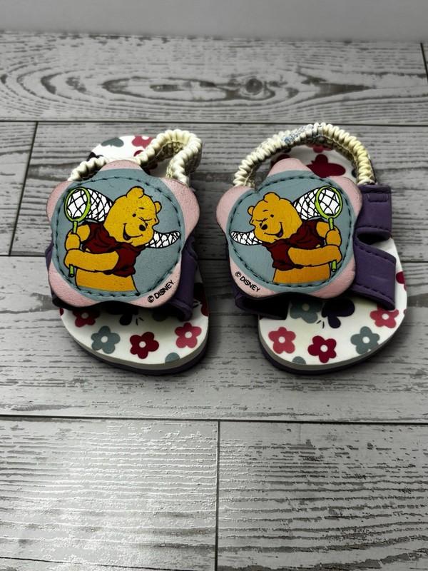 Vintage Disney Winnie The Pooh Shoes Foam Sandals Size 1 Purple Baby Slip Ons