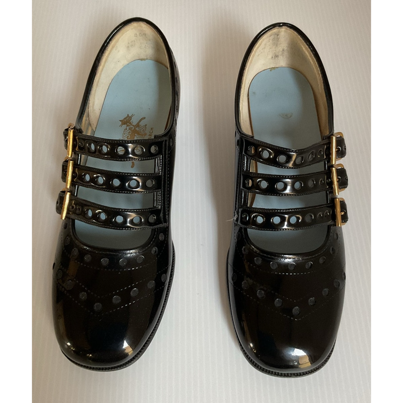 Vintage Missy Mates Girls Black Patent Leather Mary Jane Shoes Size 10
