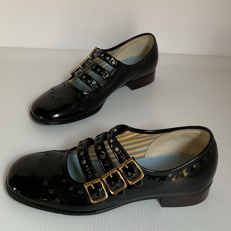 Vintage Missy Mates Girls Black Patent Leather Mary Jane Shoes Size 10
