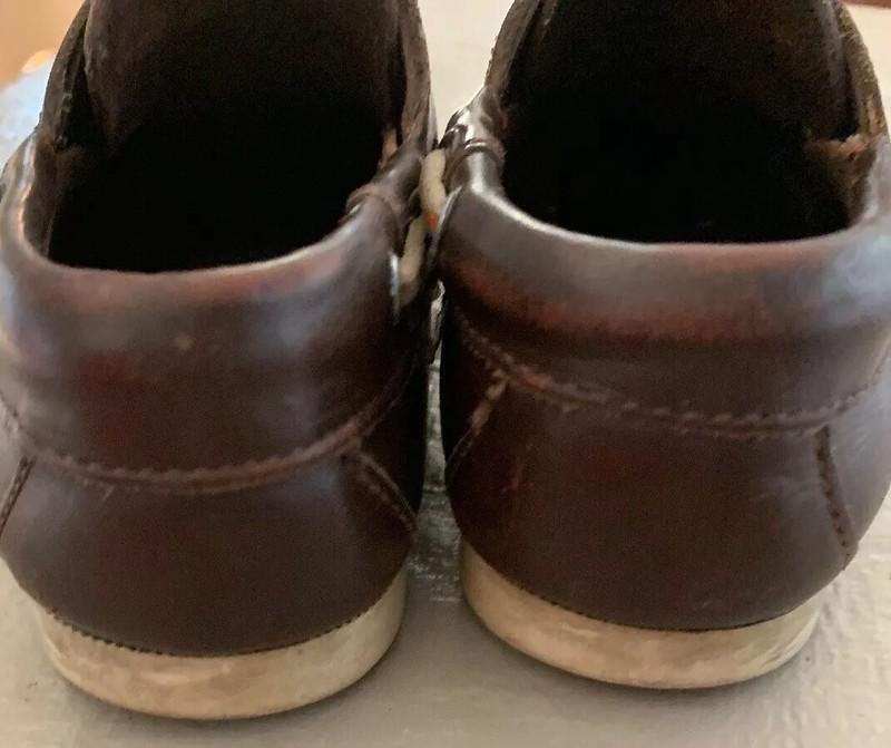 Vintage Sperry Kids Top-Sider Brown Tan Leather Boat Shoes Size 11.5 1980’s