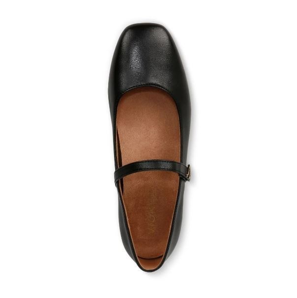 Vionic Alameda Women’s Mary Jane Flat Size 8M Black Leather Comfort Shoes