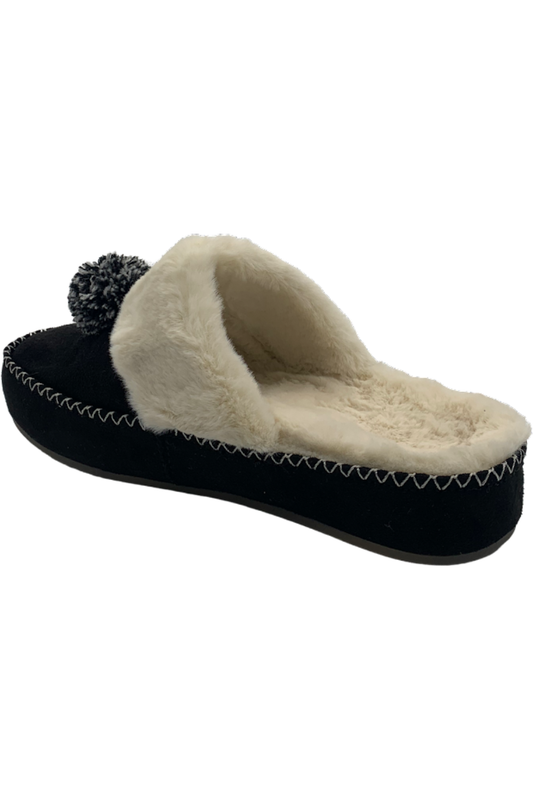 Vionic Women's Pom Pom Slippers Grace Black
