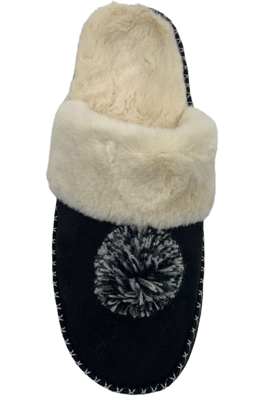 Vionic Women's Pom Pom Slippers Grace Black